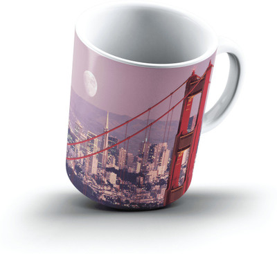 

Ucard Moon Over San Francisco2498 Bone China, Ceramic, Porcelain Mug(325 ml), Multicolor