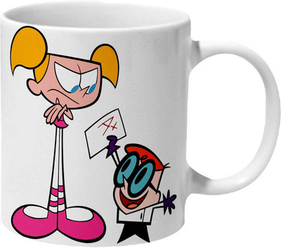 

Mooch Wale Dexter Got A+ And Deedee Angry Ceramic Mug(325 ml), Multicolor