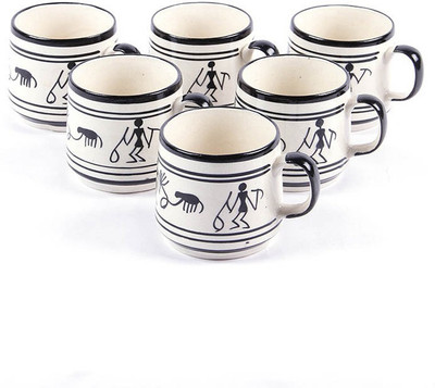

VarEesha Figurative Ceramic(White, Pack of 6)