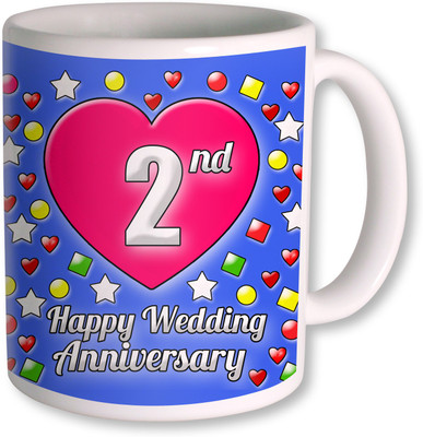 PhotogiftsIndia Gifts For 2nd Wedding Anniversary Coffee Ceramic Mug(350 ml), White