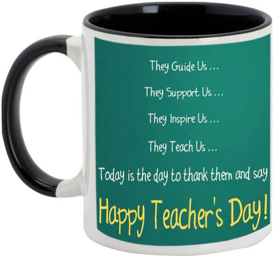 

AllUPrints Happy Teacher's Day To All Respected Teachers Ceramic Mug(325 ml), Black