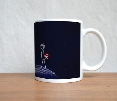 60% OFF on StyBuzz two lovers in night sketch blue valentine Porcelain Coffee Mug(300 ml)