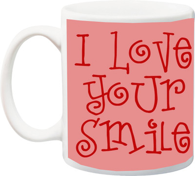 

ME&YOU I Love Your Smile Printed Ceramic Mug(325 ml), Multicolor