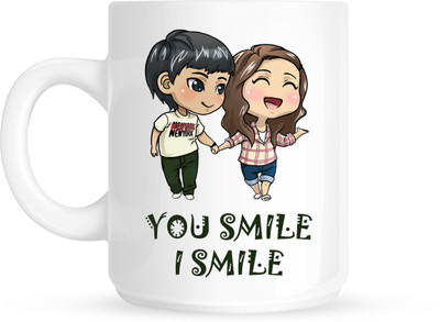 HuppmeGift You Smile White Ceramic Mug(350 ml)