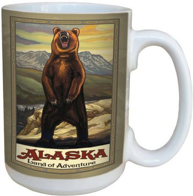 

Tree-Free Greetings Greetings 79327 Alaska Standing Grizzly by Paul A. Lanquist Ceramic with Full-Sized Handle, 15-Ounce, Multicolored Ceramic Mug(60 ml), Multicolor