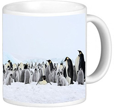 

Rikki Knight LLC Knight Photo Quality Ceramic Coffee, 11 oz, Emperor Penguins in Snow Ceramic Mug(60 ml), Multicolor