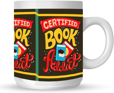 

HuppmeGift Certified Book Addict White Ceramic Mug(350 ml)