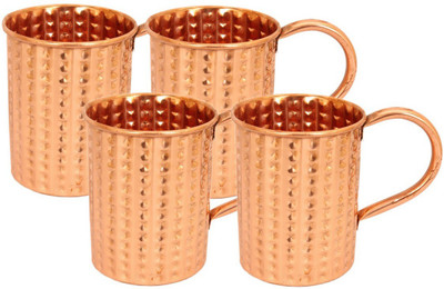 

IndianArtVilla IAV-CB-1-707 Copper Mug(415 ml, Pack of 4), Brown