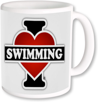 

PhotogiftsIndia I Love Swimming Ceramic Mug(325 ml), Multicolor