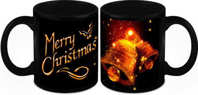 

Homesogood Christmas Bells Ceramic Mug(325 ml, Pack of 2)