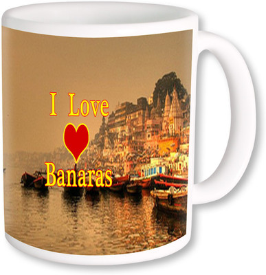 

PhotogiftsIndia I Love Banaras With Temple Ceramic Mug(325 ml), Multicolor