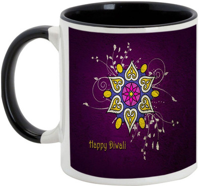 

AllUPrints Gifts For Deepawali - Prosperous Happy Diwali Design 10 Ceramic Mug(325 ml), Black