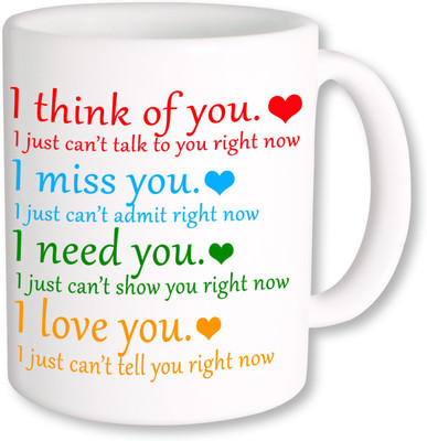

PhotogiftsIndia I Love You And I Miss You Ceramic Mug(325 ml), Multicolor