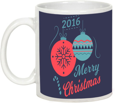 

AllUPrints Merry Christmas 2016 Ceramic Mug(325 ml), White