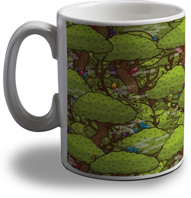 

Artifa Green Trees Porcelain, Ceramic Mug(350 ml), Multicolor