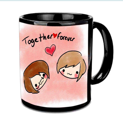 

Raj Laxmi Together Forever Black Ceramic Ceramic Mug(3.5 ml)