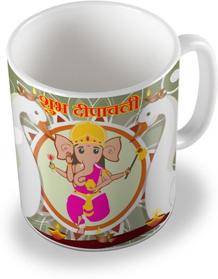 

SKY TRENDS sky trends # D048 diwali gift set Ceramic Mug(325 ml), White