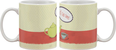 

Artifa Its Tea Time Porcelain, Ceramic Mug(350 ml), Multicolor