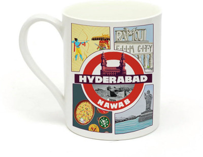 

Sowing Happiness Hyderabadi Nawab Ceramic Mug(350 ml), White
