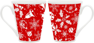 Homesogood Christmas Salvation Ceramic Mug(355 ml, Pack of 2)