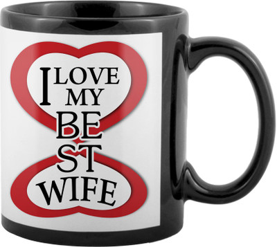 

SKY TRENDS World's Best Gifts For Valentine Girlfriend Boyfriend Friend Husband Wife Anniversary & Birthday Design Code 156 Ceramic Mug(325 ml), Black