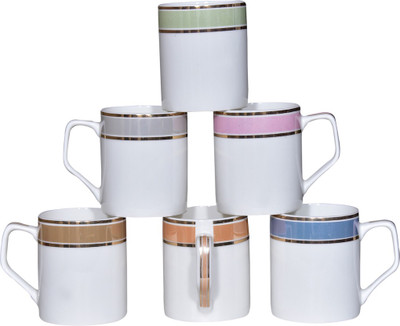 Pearl Ana-7 Bone China(Multicolor, Pack of 6)