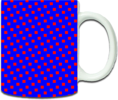 

Maison N Mode Small Sqaure Pattern Coffee Ceramic Mug(330 ml), Multicolor