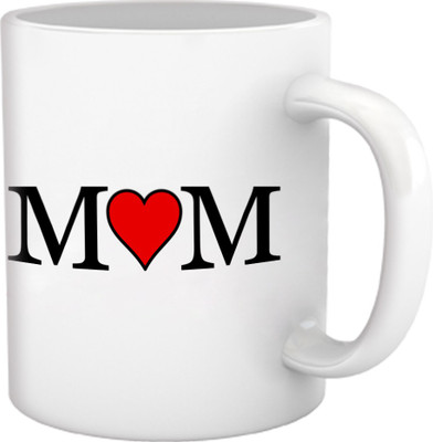 Tied Ribbons Heart Touching Mom Coffee Ceramic Mug(350 ml), Multicolor