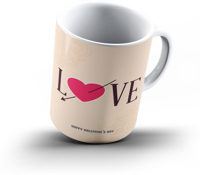 

Ucard Valentines Day Love694 Bone China, Ceramic, Porcelain Mug(325 ml), Multicolor