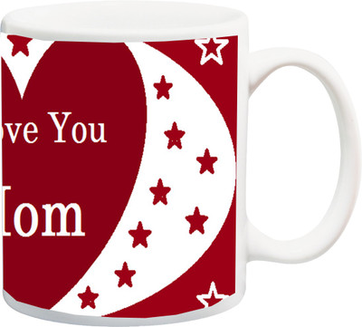 

ME&YOU Gift for Mummy/mother/mum;I Love You Mom printed Ceramic Mug(325 ml), Multicolor