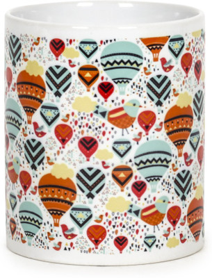 

Chumbak Parachute Ceramic Mug(300 ml), Multicolor