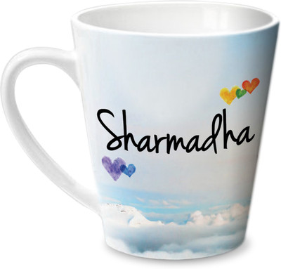 

Hot Muggs Simply Love You Sharmadha Conical Ceramic Mug(350 ml)