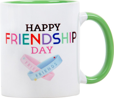 

Floweraura Impeccable Friendship Ceramic Mug(350 ml), Multicolor