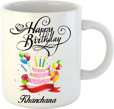 

Huppme Happy Birthday Khanchana White (350 ml) Ceramic Mug(350 ml)