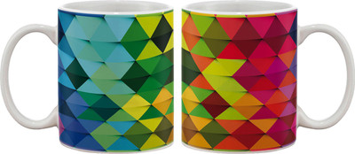 

Artifa Abstract Mosaic Design Porcelain, Ceramic Mug(350 ml), Multicolor
