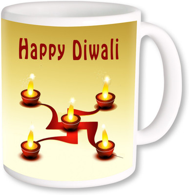 

PhotogiftsIndia Swastik With Diyas With Happy Diwali Coffee Ceramic Mug(325 ml), Multicolor