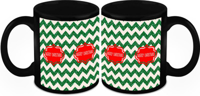 

Homesogood Merry Christmas Everyone Ceramic Mug(325 ml, Pack of 2)