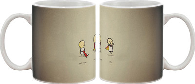 

Artifa Get Cape Wear Cape And Fly Porcelain, Ceramic Mug(350 ml), Multicolor