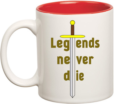 

HuppmeGift Legends Inner Red Ceramic Mug(350 ml), Red;white