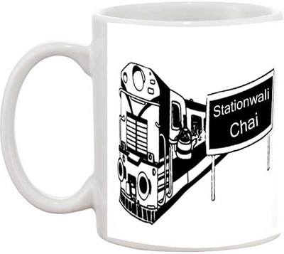 

Tia Creation Stationwali Chai - 1027 Ceramic Mug(330 ml)