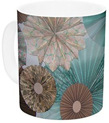 

Kess InHouse InHouse Heidi Jennings Atlantis Teal Brown Ceramic Coffee, 11 oz, Multicolor Ceramic Mug(60 ml)