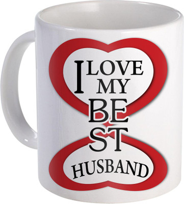 

SKY TRENDS I Love My Best Husband Excellent Gift A Ceramic Coffe For Birthday Anniversery And VAlentine DAy Design (145) Ceramic Mug(320 ml), White