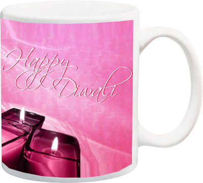 

ME&YOU Special Deepawali Present/Gifts;Printed Happy Diwali Ceramic Mug(325 ml), Multicolor