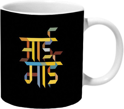 

Mooch Wale Aai Mai Ceramic Mug(325 ml), Multicolor