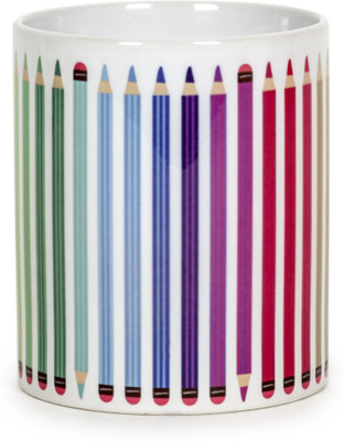 

Chumbak Rainbow Pencils Ceramic Mug(300 ml), Multicolor