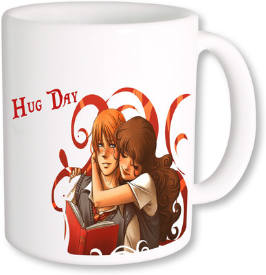 

PhotogiftsIndia Hug Day Ceramic Mug(325 ml), Multicolor
