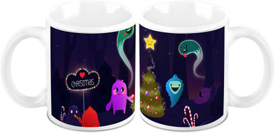 

Homesogood Christmas For Everyone Ceramic Mug(325 ml, Pack of 2)