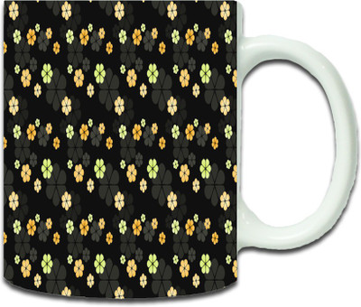 

Maison N Mode Small Flower Pattern Coffee Ceramic Mug(330 ml), Multicolor