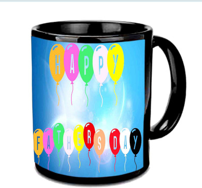 

Raj Laxmi Colorful Design happy fathers Day Multicolor Ceramic Mug(350 ml), Black