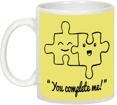 

AllUPrints Friendship Day Gifts - You are Complete me Ceramic Mug(325 ml), White